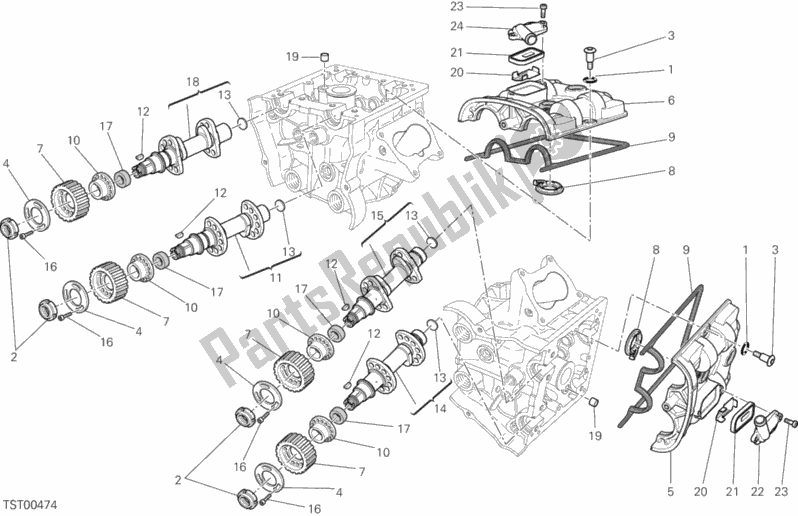 All parts for the Camshaft of the Ducati Diavel FL Thailand 1200 2016